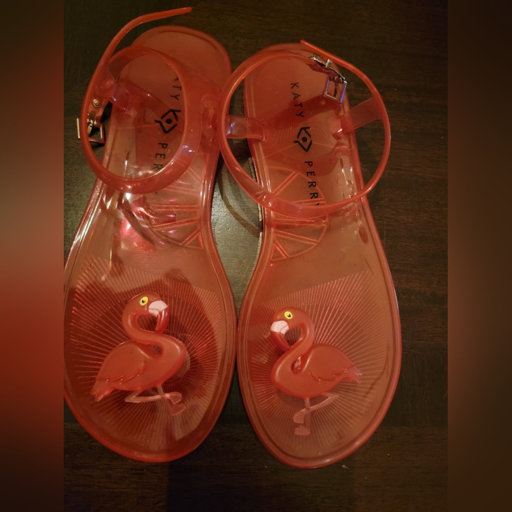 Katy Perry flamingo jelly sandals